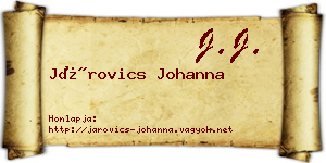 Járovics Johanna névjegykártya